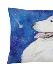 12 in x 16 in  Outdoor Throw Pillow Great Pyrenees Canvas Fabric Decorative Pillow