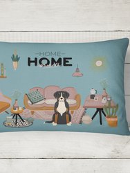 12 in x 16 in  Outdoor Throw Pillow Greater Swiss Mountain Dog Sweet Home Canvas Fabric Decorative Pillow