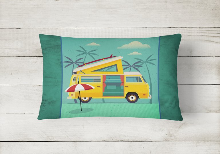 12 in x 16 in  Outdoor Throw Pillow Greatest Adventure Camper Van Canvas Fabric Decorative Pillow