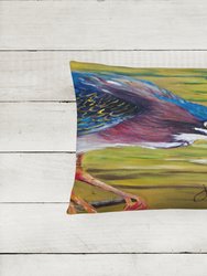 12 in x 16 in  Outdoor Throw Pillow Green Heron Canvas Fabric Decorative Pillow