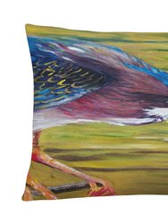 12 in x 16 in  Outdoor Throw Pillow Green Heron Canvas Fabric Decorative Pillow
