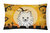 12 in x 16 in  Outdoor Throw Pillow Halloween Pomeranian Canvas Fabric Decorative Pillow - Orange