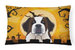 12 in x 16 in  Outdoor Throw Pillow Halloween Saint Bernard Canvas Fabric Decorative Pillow - Orange