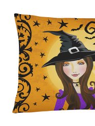 12 in x 16 in  Outdoor Throw Pillow Halloween Wicked Witch Canvas Fabric Decorative Pillow