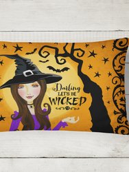 12 in x 16 in  Outdoor Throw Pillow Halloween Wicked Witch Canvas Fabric Decorative Pillow