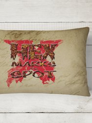 12 in x 16 in  Outdoor Throw Pillow Hex marks the spot Halloween Canvas Fabric Decorative Pillow