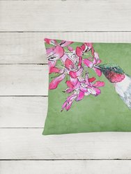 12 in x 16 in  Outdoor Throw Pillow Hummingbird Canvas Fabric Decorative Pillow
