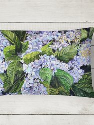 12 in x 16 in  Outdoor Throw Pillow Hydrangea Canvas Fabric Decorative Pillow