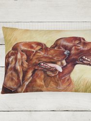 12 in x 16 in  Outdoor Throw Pillow Irish Setters Canvas Fabric Decorative Pillow