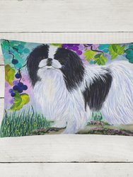 12 in x 16 in  Outdoor Throw Pillow Japanese Chin Canvas Fabric Decorative Pillow