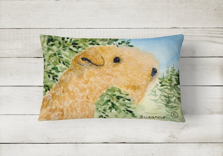 12 in x 16 in  Outdoor Throw Pillow Lakeland Terrier Canvas Fabric Decorative Pillow