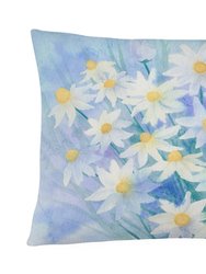 12 in x 16 in  Outdoor Throw Pillow Light and Airy Daisies Canvas Fabric Decorative Pillow