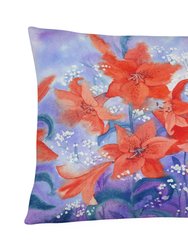 12 in x 16 in  Outdoor Throw Pillow Lillies Canvas Fabric Decorative Pillow