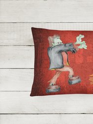12 in x 16 in  Outdoor Throw Pillow Little House of Horrors with Frankenstein Halloween Canvas Fabric Decorative Pillow