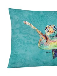 12 in x 16 in  Outdoor Throw Pillow Loggerhead Turtle  Hi Five Canvas Fabric Decorative Pillow