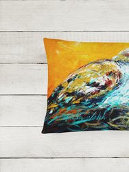 12 in x 16 in  Outdoor Throw Pillow Look at the Birdie Canvas Fabric Decorative Pillow