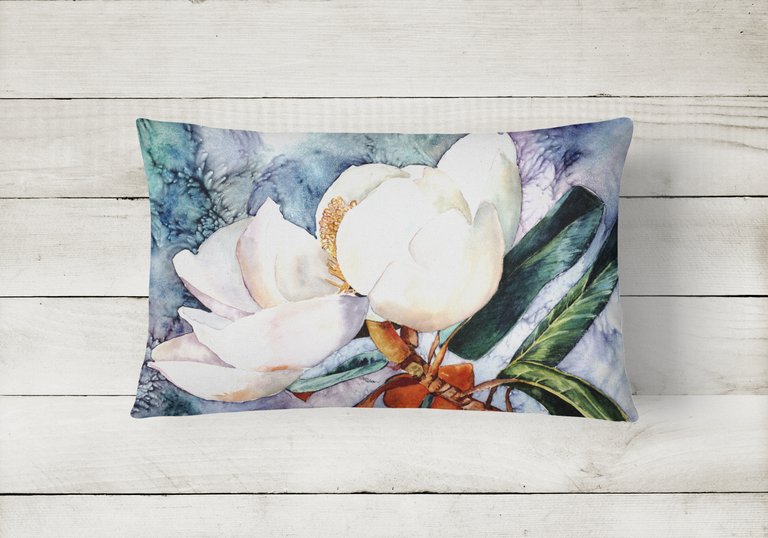 12 in x 16 in  Outdoor Throw Pillow Magnolia Canvas Fabric Decorative Pillow