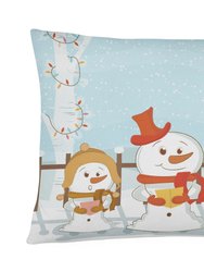 12 in x 16 in  Outdoor Throw Pillow Merry Christmas Carolers Beagle Tricolor Canvas Fabric Decorative Pillow