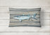 12 in x 16 in  Outdoor Throw Pillow Mullet Fish on Pier Canvas Fabric Decorative Pillow
