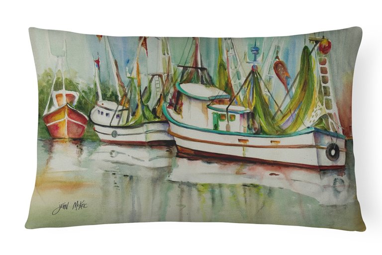 12 in x 16 in  Outdoor Throw Pillow Ocean Springs Shrimper Canvas Fabric Decorative Pillow
