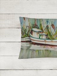 12 in x 16 in  Outdoor Throw Pillow Ocean Springs Shrimper Canvas Fabric Decorative Pillow