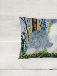 12 in x 16 in  Outdoor Throw Pillow Old English Sheepdog Canvas Fabric Decorative Pillow