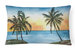 12 in x 16 in  Outdoor Throw Pillow Palm Tree Beach Scene Canvas Fabric Decorative Pillow