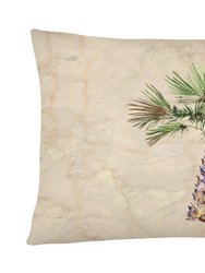 12 in x 16 in  Outdoor Throw Pillow Palm Tree on Marble Background Canvas Fabric Decorative Pillow