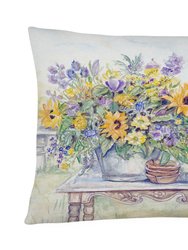 12 in x 16 in  Outdoor Throw Pillow Patio Bouquet of Flowers Canvas Fabric Decorative Pillow
