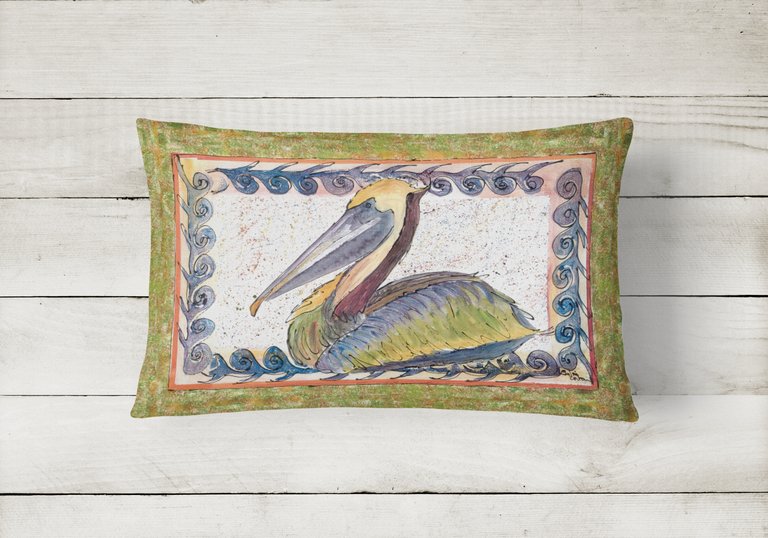 12 in x 16 in  Outdoor Throw Pillow Pelican Canvas Fabric Decorative Pillow