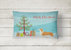 12 in x 16 in  Outdoor Throw Pillow Pembroke Corgi Christmas Tree Canvas Fabric Decorative Pillow