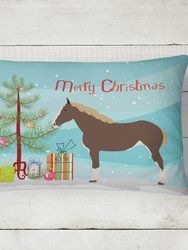 12 in x 16 in  Outdoor Throw Pillow Percheron Horse Christmas Canvas Fabric Decorative Pillow