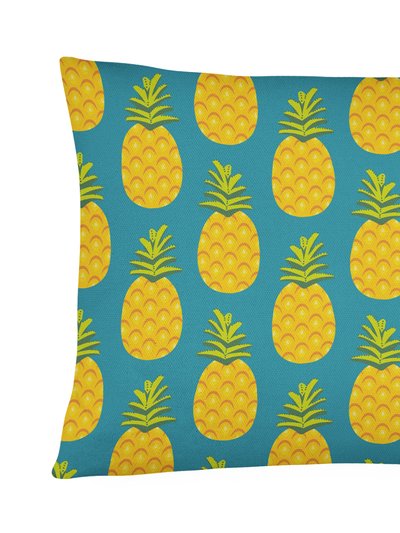 Caroline's Treasures 12 in x 16 in  Outdoor Throw Pillow Pineapples on Teal Canvas Fabric Decorative Pillow product