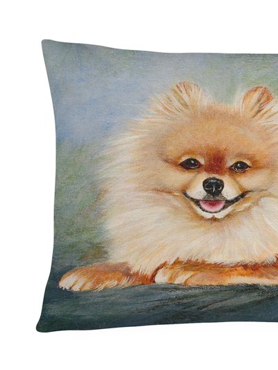 Caroline's Treasures 12 in x 16 in  Outdoor Throw Pillow Pomeranian Full Body Canvas Fabric Decorative Pillow product