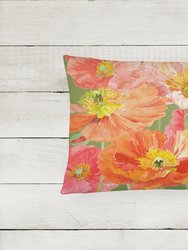 12 in x 16 in  Outdoor Throw Pillow Poppies by Anne Searle Canvas Fabric Decorative Pillow