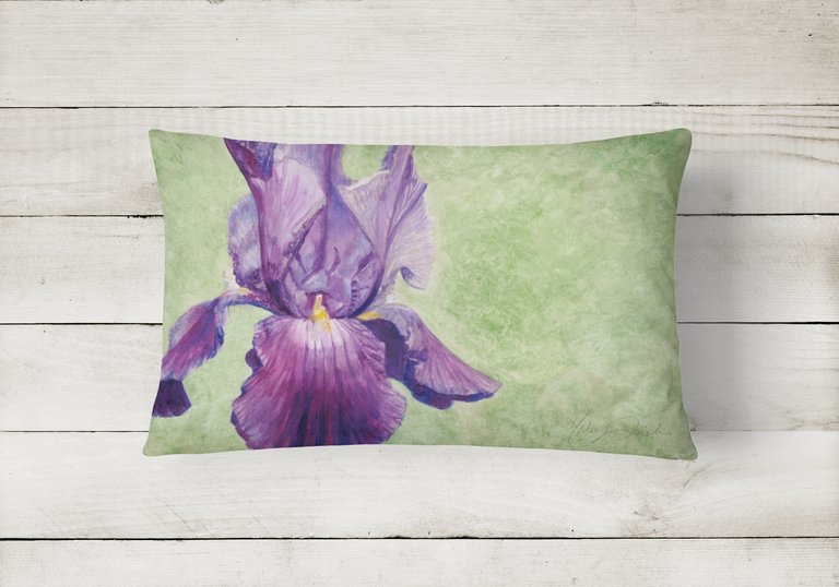 12 in x 16 in  Outdoor Throw Pillow Purple Iris by Malenda Trick Canvas Fabric Decorative Pillow