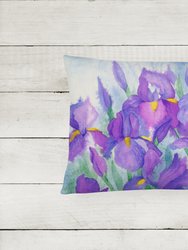 12 in x 16 in  Outdoor Throw Pillow Purple Iris Canvas Fabric Decorative Pillow