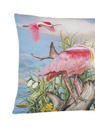 12 in x 16 in  Outdoor Throw Pillow Roseate Spoonbill Canvas Fabric Decorative Pillow