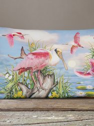 12 in x 16 in  Outdoor Throw Pillow Roseate Spoonbill Canvas Fabric Decorative Pillow