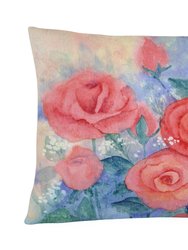 12 in x 16 in  Outdoor Throw Pillow Roses Canvas Fabric Decorative Pillow