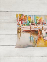 12 in x 16 in  Outdoor Throw Pillow Sailboat  with Pelican Golden Days Canvas Fabric Decorative Pillow