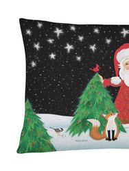 12 in x 16 in  Outdoor Throw Pillow Santa Claus Christmas Canvas Fabric Decorative Pillow