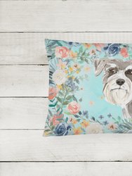 12 in x 16 in  Outdoor Throw Pillow Schnauzer #1 Canvas Fabric Decorative Pillow