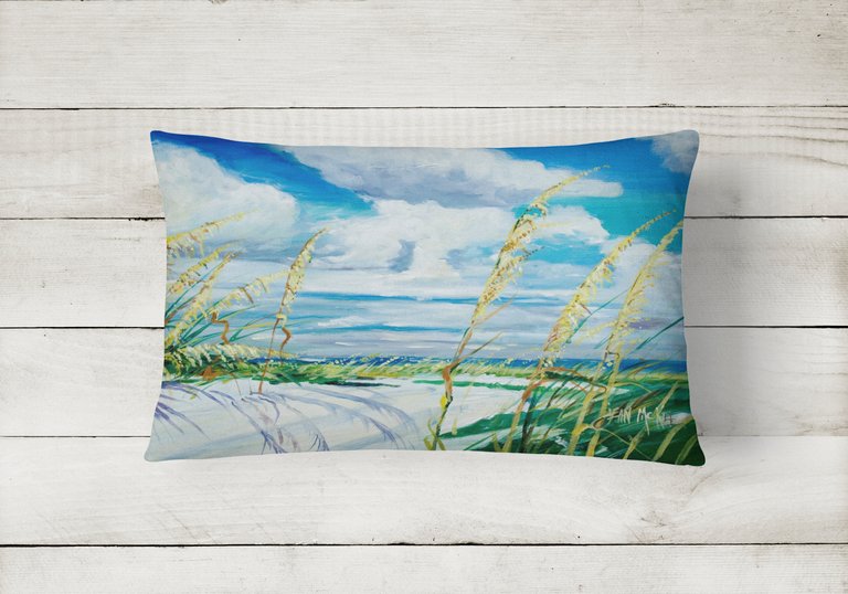 12 in x 16 in  Outdoor Throw Pillow Sea Oats Canvas Fabric Decorative Pillow