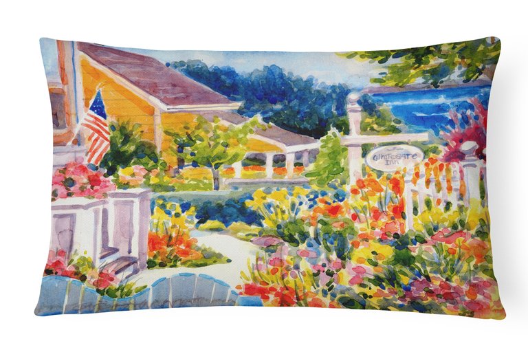 12 in x 16 in  Outdoor Throw Pillow Seaside Beach Cottage Canvas Fabric Decorative Pillow
