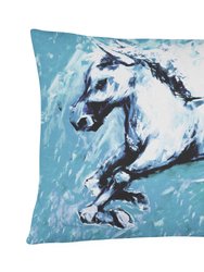 12 in x 16 in  Outdoor Throw Pillow Shadow the Horse in blue Canvas Fabric Decorative Pillow