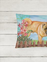 12 in x 16 in  Outdoor Throw Pillow Shar Pei Spring Canvas Fabric Decorative Pillow