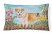 12 in x 16 in  Outdoor Throw Pillow Shiba Inu Spring Canvas Fabric Decorative Pillow