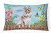 12 in x 16 in  Outdoor Throw Pillow Siberian Husky Grey Spring Canvas Fabric Decorative Pillow