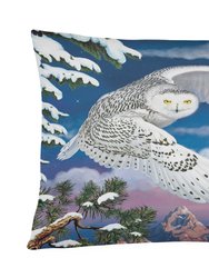 12 in x 16 in  Outdoor Throw Pillow Snowy Owl Canvas Fabric Decorative Pillow